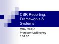CSR Reporting, Frameworks PowerPoint PPT Presentation