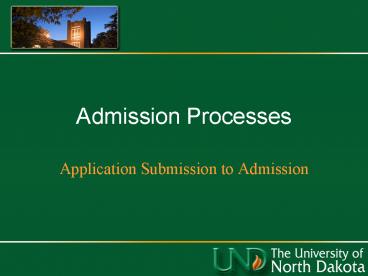 Admission Processes