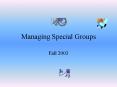Managing Special Groups PowerPoint PPT Presentation
