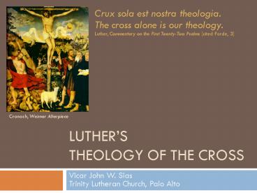 Luthers theology of the cross