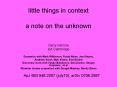 little things in context a note on the unknown PowerPoint PPT Presentation