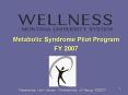 Metabolic Syndrome Pilot Program PowerPoint PPT Presentation
