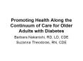 Promoting Health Along the Continuum of Care for Older Adults with Diabetes PowerPoint PPT Presentation