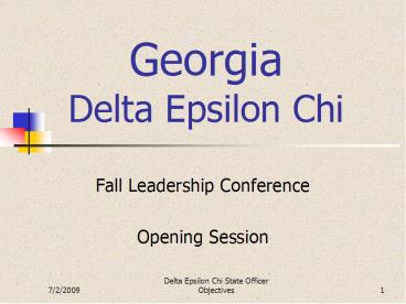 Georgia Delta Epsilon Chi