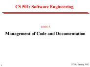 CS 501: Software Engineering