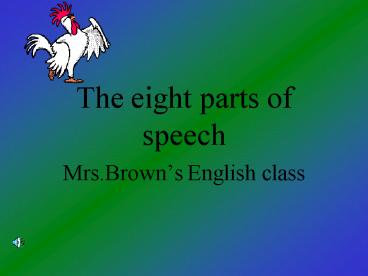 The eight parts of speech