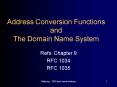 Address Conversion Functions and The Domain Name System PowerPoint PPT Presentation