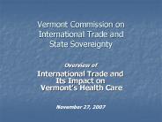 Vermont Commission on International Trade and State Sovereignty