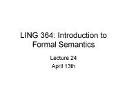 LING 364: Introduction to Formal Semantics