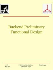 Backend Preliminary Functional Design