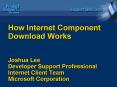 How Internet Component Download Works Joshua Lee Developer Support Professional Internet Client Team PowerPoint PPT Presentation