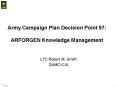 Army Campaign Plan Decision Point 97: ARFORGEN Knowledge Management PowerPoint PPT Presentation