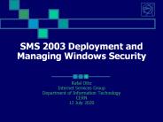 SMS 2003 Deployment and Managing Windows Security