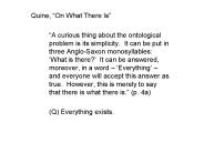 Quine, On What There Is