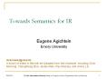 Towards Semantics for IR PowerPoint PPT Presentation