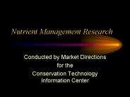 Nutrient Management Research