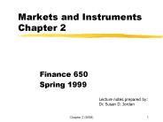 Markets and Instruments Chapter 2