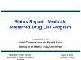 Status Report: Medicaid Preferred Drug List Program PowerPoint PPT Presentation