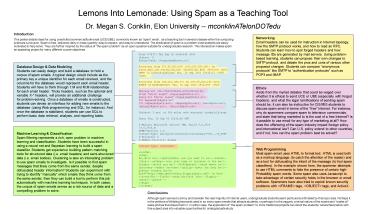 Lemons Into Lemonade: Using Spam as a Teaching Tool