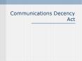 Communications Decency Act PowerPoint PPT Presentation