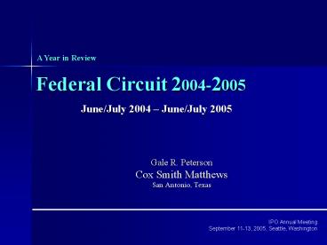 Federal Circuit 20042005