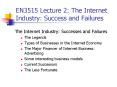 EN3515 Lecture 2: The Internet Industry: Success and Failures PowerPoint PPT Presentation