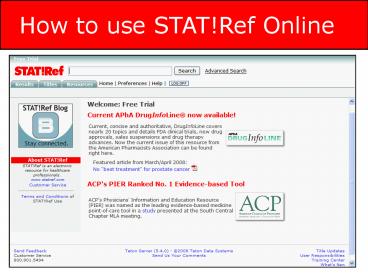 How to use STATRef Online
