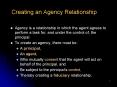 Creating an Agency Relationship PowerPoint PPT Presentation