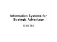 Information Systems for Strategic Advantage PowerPoint PPT Presentation