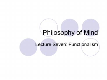 Philosophy of Mind