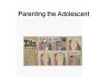 Parenting the Adolescent PowerPoint PPT Presentation
