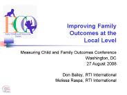 Improving Family Outcomes at the Local Level
