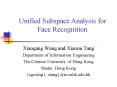 Unified Subspace Analysis for Face Recognition PowerPoint PPT Presentation