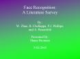 Face Recognition: A Literature Survey PowerPoint PPT Presentation