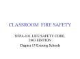 CLASSROOM FIRE SAFETY PowerPoint PPT Presentation