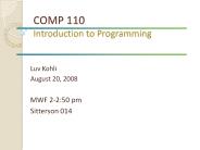 COMP 110 Introduction to Programming
