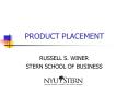 PRODUCT PLACEMENT PowerPoint PPT Presentation