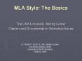 MLA Style: The Basics PowerPoint PPT Presentation
