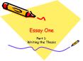 How to write a thesis sentence that organizes the essay' PowerPoint PPT Presentation