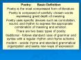 Poetry: Basic Definition PowerPoint PPT Presentation