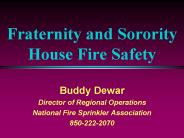 Fraternity and Sorority House Fire Safety