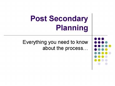 Post Secondary Planning