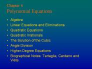 Chapter 6 Polynomial Equations