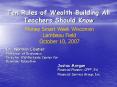 Ten Rules of Wealth Building All Teachers Should Know PowerPoint PPT Presentation