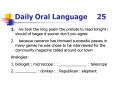 Daily Oral Language25 PowerPoint PPT Presentation