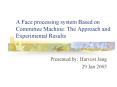A Face processing system Based on Committee Machine: The Approach and Experimental Results PowerPoint PPT Presentation