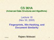 CS 361A (Advanced Data Structures and Algorithms)