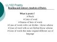 LL102 Poetry PowerPoint PPT Presentation