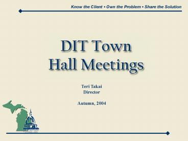 Know the Client Own the Problem Share the Solution