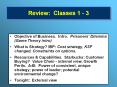 Review: Classes 1 - 3 PowerPoint PPT Presentation